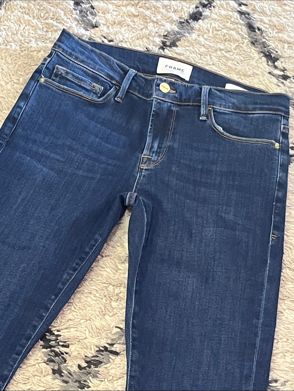 NWOT FRAME Le Garçon Slim Boyfriend Jeans Dark Wash Premium Denim Size 26 - Picture 5 of 13